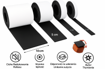 Zestaw 4 taśm filcowych samoprzylepnych z klejem 2,3,5,10 cm × 74 cm – czarna, gr. 4 mm, 350 g/m² - 2