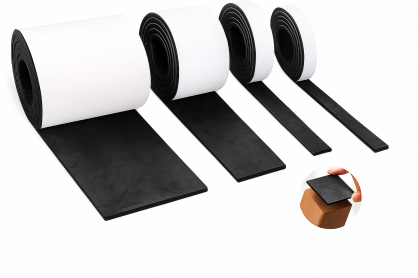 Zestaw 4 taśm filcowych samoprzylepnych z klejem 2,3,5,10 cm × 74 cm – czarna, gr. 4 mm, 350 g/m²