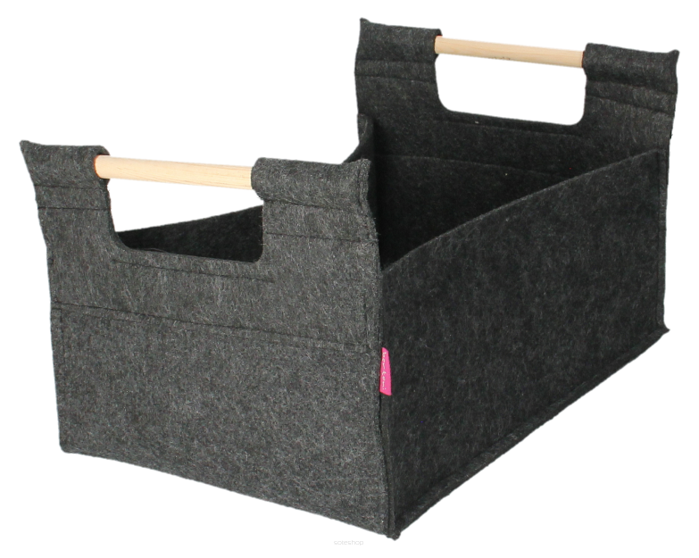 Pudełko z filcu z uchwytem drewnianym 33x47x30 cm