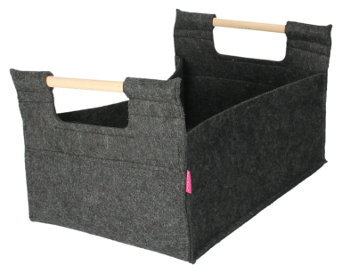 Pudełko z filcu z uchwytem drewnianym 33x47x30 cm