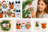 Zestaw Ozdób Świątecznych do Samodzielnego Wycięcia i Szycia – Format A3, 29×40 cm, DIY, Rękodzieło, Dekoracje Świąteczne - 2