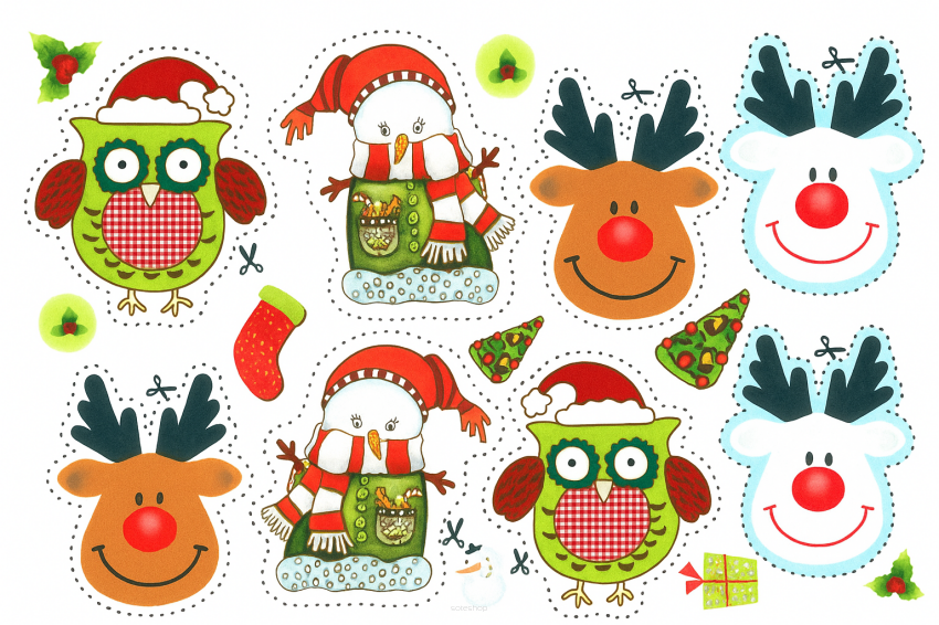 Zestaw Ozdób Świątecznych do Samodzielnego Wycięcia i Szycia – Format A3, 29×40 cm, DIY, Rękodzieło, Dekoracje Świąteczne