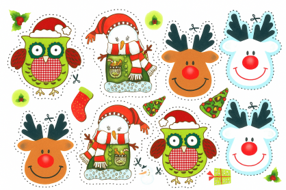 Zestaw Ozdób Świątecznych do Samodzielnego Wycięcia i Szycia – Format A3, 29×40 cm, DIY, Rękodzieło, Dekoracje Świąteczne