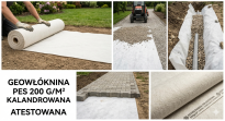 GEOWŁÓKNINA na metry PES 200 G/M² atestowana pod drogi, parkingi, kostkę - 2