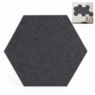 Filcowy Panel Ścienny Samoprzylepny HEXAGON Antracyt, 42x37 cm 4 mm – Panel Dekoracyjny, Akustyczny, Izolacyjny i Antykondensacyjny