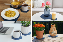 Duży zestaw podkładek uniwersalnych heksagonalnych czarnych 9 szt. - 5