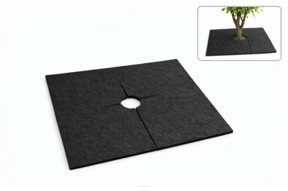 Filcowa mata przeciwchwastowa kwadratowa 50x50 cm 4mm grafit, do ściółkowania roslin, drzewek, drzew, szkółkarstwa