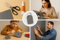 Polski filc poliestrowy gruby 10 mm 1200 g szary rozmiar 75x25 cm - 2