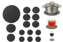 Duży zestaw podkładek uniwersalnych okrągłych czarnych 15 szt. - 8