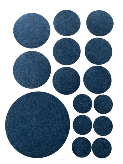 Duży zestaw podkładek uniwersalnych okrągłych czarnych 15 szt.