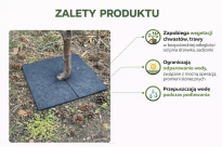 Filcowa mata przeciwchwastowa kwadratowa 90x90 cm 4mm grafit, do ściółkowania roslin, drzewek, drzew, szkółkarstwa - 4