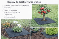 Filcowa mata przeciwchwastowa kwadratowa 90x90 cm 4mm grafit, do ściółkowania roslin, drzewek, drzew, szkółkarstwa - 10