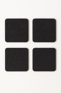 Zestaw 4 podkładek filcowych pod znicze w kolorze grafitowym kwadratowe 17x17 cm