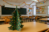 Świąteczna Choinka Filcowa na Stół 35 cm – Dekoracja Świąteczna z Filcu 4 mm z Trwałym Nadrukiem, Stabilna Ozdoba, Na Biurko, Do Sklepu - 9