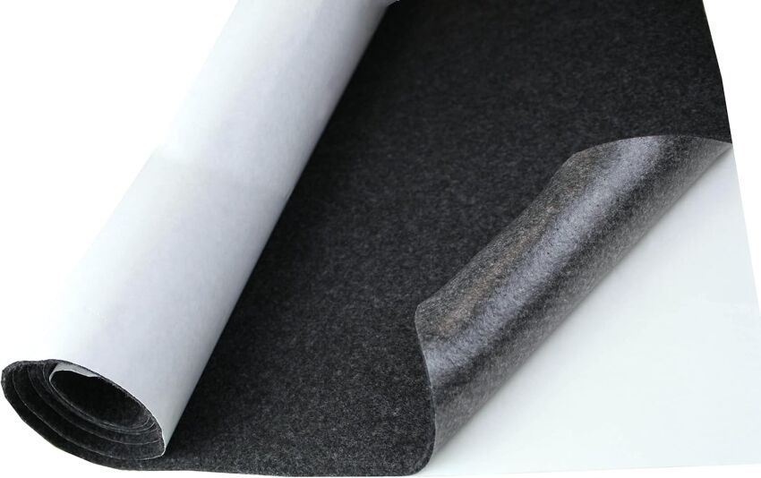 Filc Samoprzylepny Techniczny: 1 szt: 10x150 cm;  4 mm – 350 g/m², Czarny,  na Metry | Wygłuszający, Ochronny, Termoizolacyjny