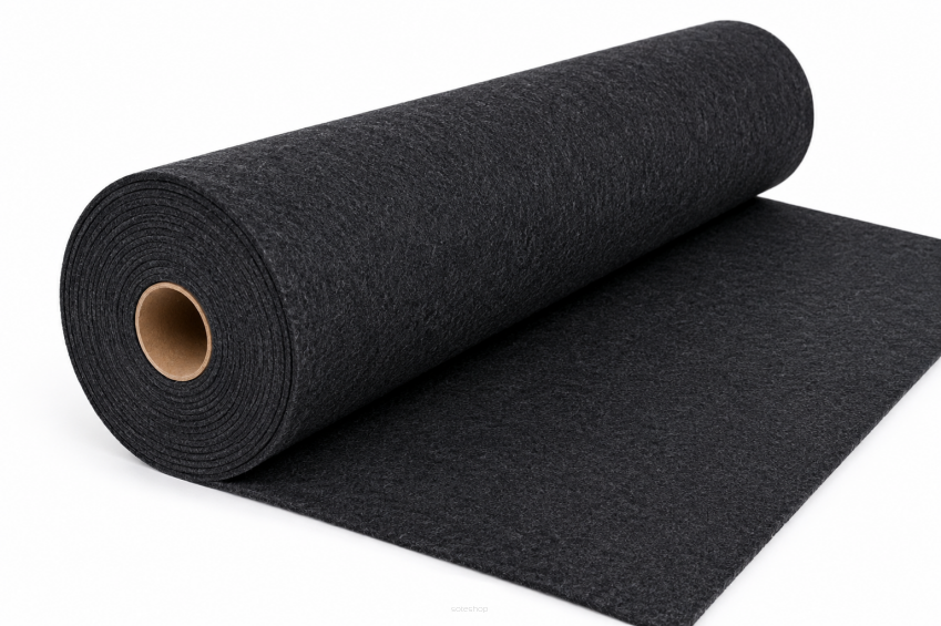 Filc poliestrowy techniczny 50x160cm grafit 400g/m2 4mm