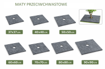 Filcowa mata kwadratowa przeciwchwastowa 37x37 cm 3mm grafit, do ściółkowania roslin, drzewek, drzew, szkółkarstwa - 16