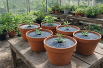 Zestaw krążków przeciwchwastowych 6 szt. ściółkowanie szary fi 21 cm - 4