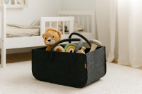 Torba gospodarcza 30×30×50 cm - antracyt, 4 mm - wytrzymała torba filcowa na drewno opałowe, zakupy, pranie, zabawki i piknik, do 30 kg - 6