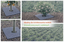 Filcowa mata kwadratowa przeciwchwastowa 37x37 cm 3mm szara, do ściółkowania roslin, drzewek, drzew, szkółkarstwa - 5