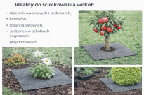 Filcowa mata przeciwchwastowa kwadratowa 37x37 cm 4mm szara, do ściółkowania roslin, drzewek, drzew, szkółkarstwa - 11