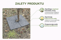 Filcowa mata przeciwchwastowa kwadratowa 37x37 cm 4mm szara, do ściółkowania roslin, drzewek, drzew, szkółkarstwa - 3