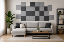 Filcowy Panel Ścienny Samoprzylepny KWADRAT Antracyt, 37x37 cm 4 mm – Panel Dekoracyjny, Akustyczny, Izolacyjny i Antykondensacyjny - 3