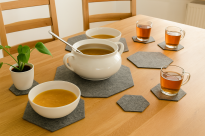 Duży zestaw podkładek uniwersalnych heksagonalnych szarych 9 szt. - 5