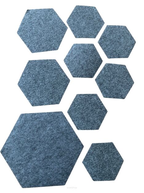 Duży zestaw podkładek uniwersalnych heksagonalnych szarych 9 szt.