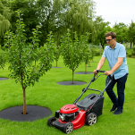 Krążek filcowy zabezpieczający przed chwastami ściółkowanie grafit fi 90 cm - 7