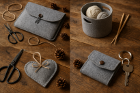 Polski filc poliestrowy gruby 7 mm 700 g szary rozmiar 160x25 cm - 10