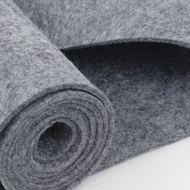 Polski filc poliestrowy gruby 7 mm 700 g szary rozmiar 160x25 cm