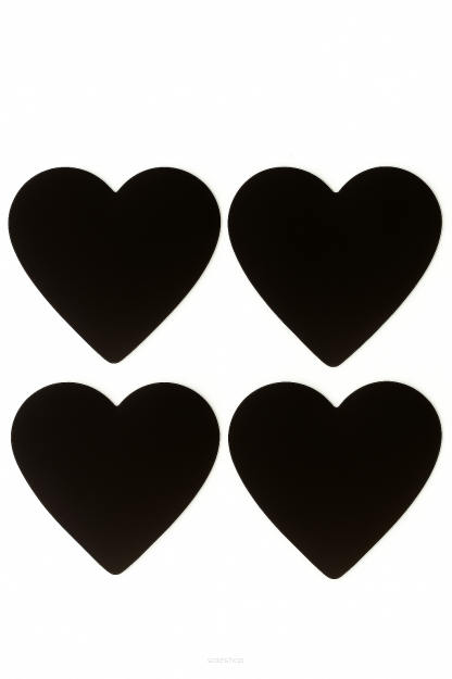 Zestaw 4 podkładek filcowych pod znicze w kolorze grafitowym serca 15x15 cm