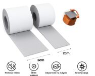 Zestaw 2 taśm filcowych samoprzylepnych z klejem 2, 5 cm × 74 cm – szare, gr. 4 mm, 350 g/m² - 2