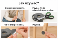 Zestaw 2 taśm filcowych samoprzylepnych z klejem 2, 5 cm × 74 cm – szare, gr. 4 mm, 350 g/m² - 4