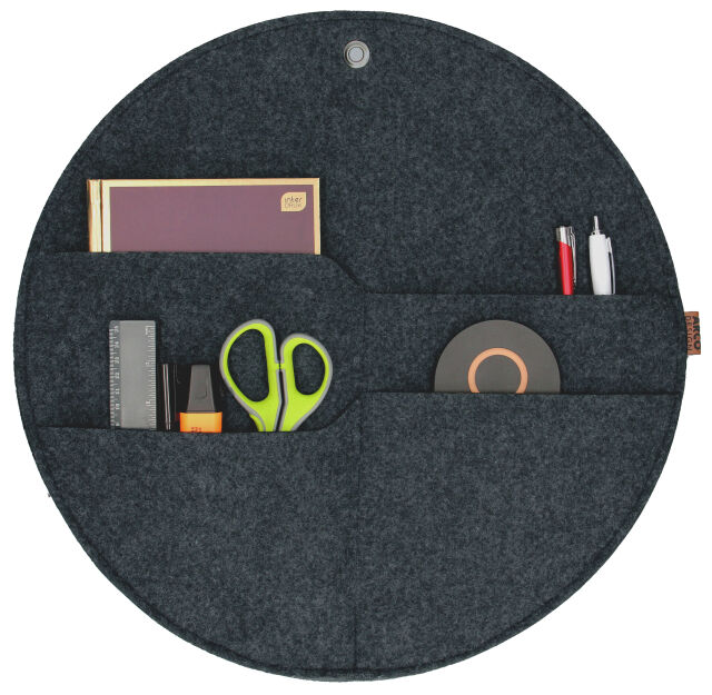 Organizer na ścianę Kółko z kieszeniami Antracyt XL - 45 cm