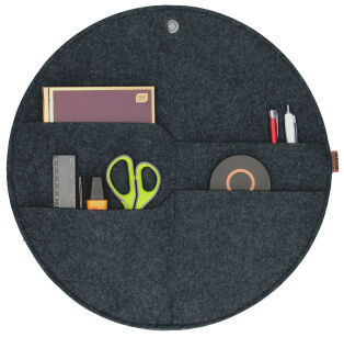 Organizer na ścianę Kółko z kieszeniami Antracyt XL - 45 cm