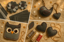 Polski filc poliestrowy na metry szerokość 150x50 cm grafitowy 4 mm - 11