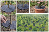 Krążek filcowy podkładka, mata, dysk antychwastowy Φ37 cm szary – do ściółkowania roślin, drzewek, drzew - 5