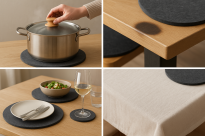 Duży zestaw podkładek uniwersalnych okrągłych szarych 15 szt. - 7