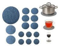 Duży zestaw podkładek uniwersalnych okrągłych szarych 15 szt. - 6