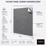ARCO FeltWall Panel Akustyczny Filcowy Kwadratowy Biały 74 × 74 cm Samoprzylepny - 8
