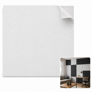 ARCO FeltWall Panel Akustyczny Filcowy Kwadratowy Biały 74 × 74 cm Samoprzylepny