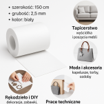 Polski filc poliestrowy na metry szerokość 150x50 cm biały 2,5 mm - 3