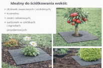 Filcowa mata przeciwchwastowa kwadratowa 70x70 cm 4mm szara, do ściółkowania roslin, drzewek, drzew, szkółkarstwa - 5