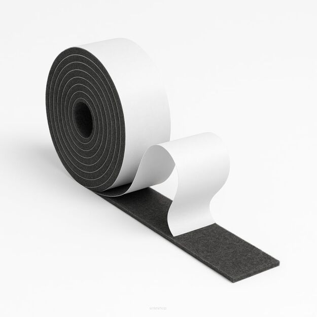 Filcowa taśma ochronna samoprzylepna 5 cm × 1,5 m – czarna, gr. 4 mm, 350 g/m²