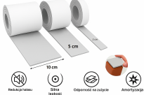Zestaw 3 taśm filcowych samoprzylepnych z klejem 2, 5, 10 cm × 74 cm – szare, gr. 4 mm, 350 g/m² - 2