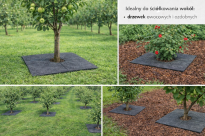 Filcowa mata przeciwchwastowa kwadratowa 70x70 cm 4mm grafit, do ściółkowania roslin, drzewek, drzew, szkółkarstwa - 13