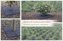 Filcowa mata przeciwchwastowa kwadratowa 70x70 cm 4mm grafit, do ściółkowania roslin, drzewek, drzew, szkółkarstwa - 3