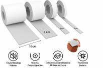 Zestaw 4 taśm filcowych samoprzylepnych z klejem 2,3,5,10 cm × 74 cm – szare, gr. 4 mm, 350 g/m² - 2